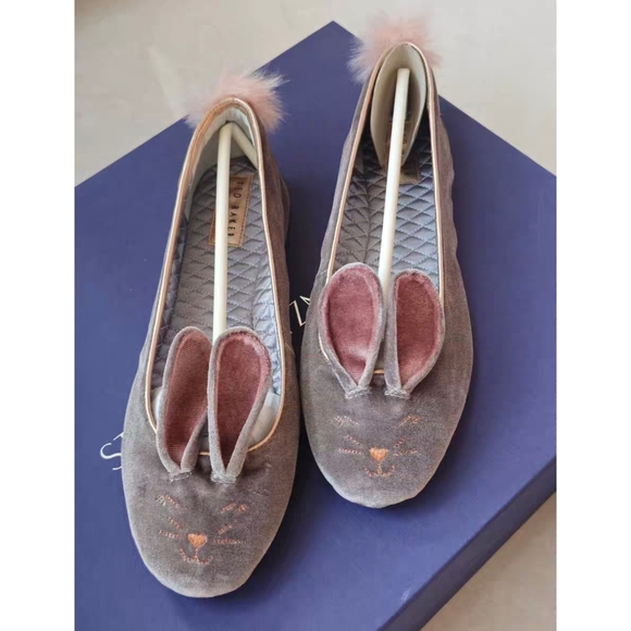 Ted Baker Shoes - New Ted Baker Women's Bellamo Velvet Bunny Slippers0125